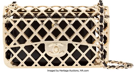 gold cage chanel bag|Chanel bag gold hardware.